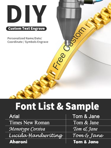 ChainsHouse Men Stainless Steel Bracelet Adjustable Custom ID Engraved Gift | Personalized Silver/Gold/Black for Birthday Father Husband Boyfriend with Gift Box Adjustable Tool 10mm/15mm/15.5mm 8.3"/8.7" - color: K.10mm Width-Gold-Custom