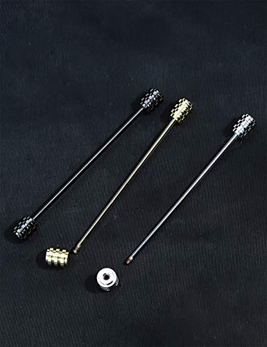 3PCS Men's Classic Brass Shirt Collar Bar Tie Pins Set for Wedding Business with Gift Box - color: Screw Head