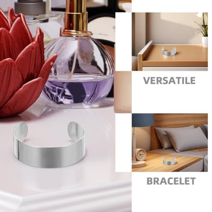Operitacx Stainless Steel Open Cuff Bracelet Blanks 2.48 Inch Metal Bangle Set for DIY Jewelry Making Stamping and Engraving Supplies - color: 6Pcs-20mm