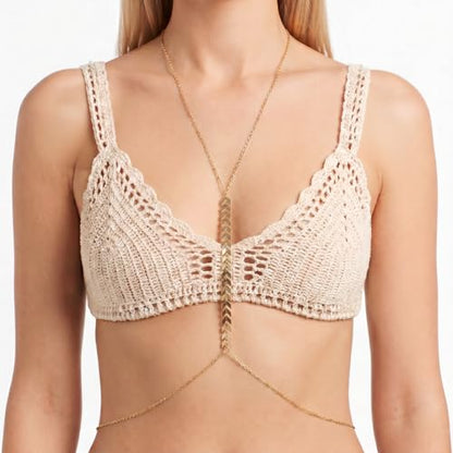 Gold Body Chain for Women | Layered Bikini Belly & Waist Chain Adjustable | Sexy Back Jewelry for Beach Vacation & Parties - color: Style 4