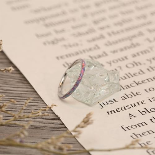 PEAKLINK Hinged Nose Hoop Ring Surgical Steel Conch Cartilage Helix Lobe Earring for Septum Lip Tragus Daith Rook Orbital Belly Nose Piercing Jewelry - color: Silver with Purple Opal