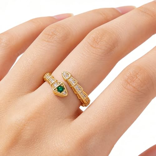 Gold Plated Snake Joint Wrap Rings for Women