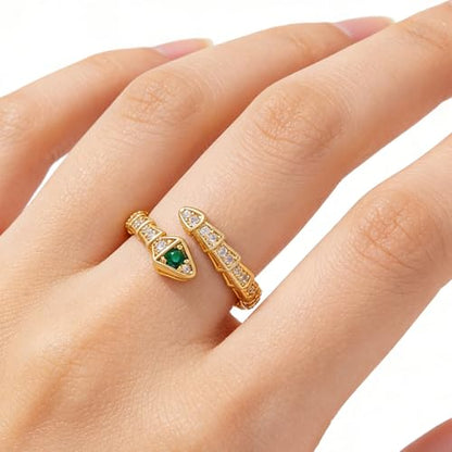 Gold Plated Snake Joint Wrap Rings for Women