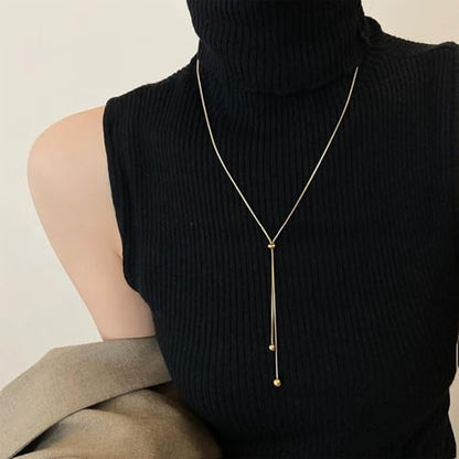 choice of all Rose Gold Necklaces Lariat Necklace for Women Slip Chain Necklace Y-Shaped Pendant Necklaces Trendy Jewelry Gifts - color: A2