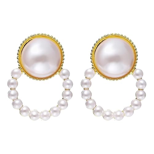 4 Pairs Clip on Stud Earrings, Non Pierced Jewelry with Pearl Accented, Gold Clip On Stud Earrings Set for Women