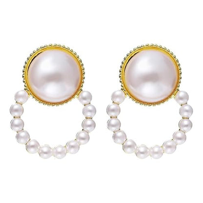 4 Pairs Clip on Stud Earrings, Non Pierced Jewelry with Pearl Accented, Gold Clip On Stud Earrings Set for Women