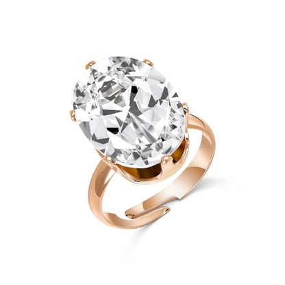 Linawe Cubic Zirconia Imitation Diamond Moissanite Rings for Women, 14K Gold/Rose Gold/Silver Adjustable Chunky Ring, Costume Rhinestone Jewelry for Wedding Engagement | Costume Jewelry, Copper, Large, Cocktail, Birthstone, Rhinestone, Gemstone, Cubic Zir