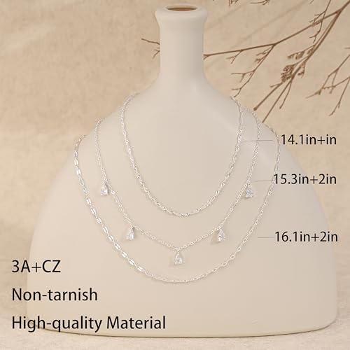 Layered Necklaces For Women,Dainty Gold Plated Necklace Stack Prom Layering Necklaces For Women Trendy Chain Cross Choker Necklace Set Fashion Accessories - color: 3set-1-sl