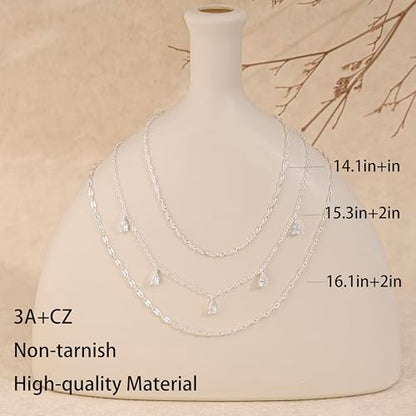 Layered Necklaces For Women,Dainty Gold Plated Necklace Stack Prom Layering Necklaces For Women Trendy Chain Cross Choker Necklace Set Fashion Accessories - color: 3set-1-sl