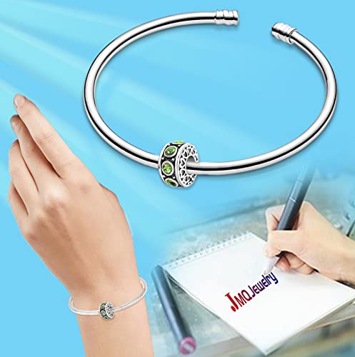 Birthstone Birthday Compatible With Pandora Charms Bracelet | Heart, Birthstone, Birthday Cake, Womens Bead Charms for Bracelets, Christmas Jewelry - style: Green August Birthstone