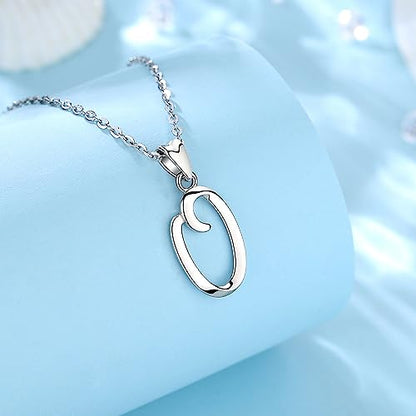 EUDORA Sterling Silver Initial Necklaces for Women, Classic 26 Letter Neckless Gifts for Girls, Sister, Mother Daughter, 18 inch Chain - style: O