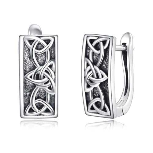 Blue Evil Eye/Celtic/Owl/Moonstone/Paw Print/Cubic Zirconia Hoop Earrings for Women 925 Sterling Silver Women Earrings Jewelry - style: Celtic