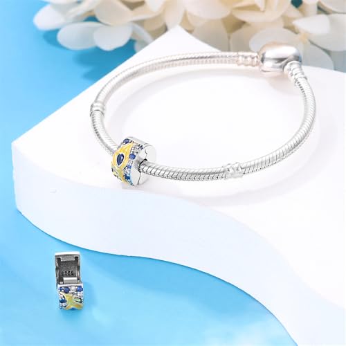 Pandach 925 sterling silver Clip Spacer Charm for Bracelet Clip Lock Stopper Bead Spacer European Openable Beads 2Pcs - style: 2-PAC617