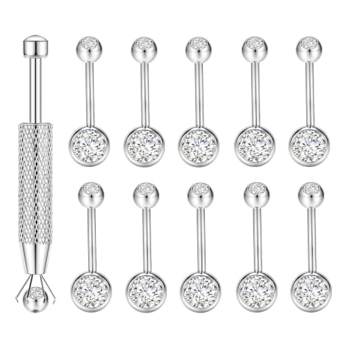 Long Belly Button Rings, Navel Piercing Jewelry for Women | 16mm 14mm 12mm 10mm 8mm Stainless Steel Extral Long Bar 14G - size: 12MM