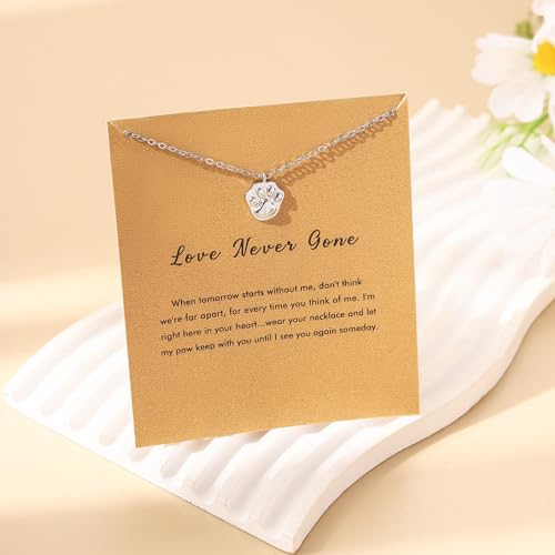RZKING Silvery Necklace for Women, Gifts for Friend Mom Daughter Teacher - style: Paw Print