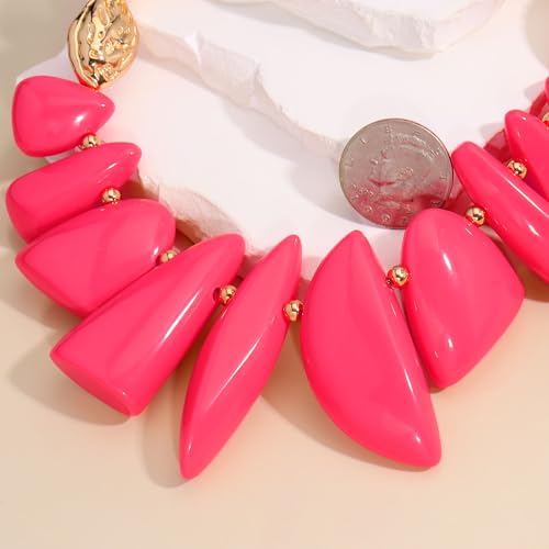 Bocar Chunky Beaded Necklace - color: Rose-Set