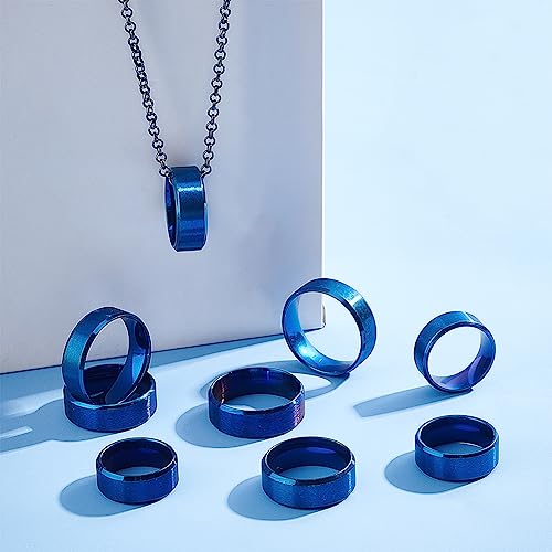 UNICRAFTALE Stainless Steel Classical Plain Stackable Wedding Band Ring Blank Wedding Ring Cool Simple Band For Women and Men Gifts for Special Occasions - color: Blue