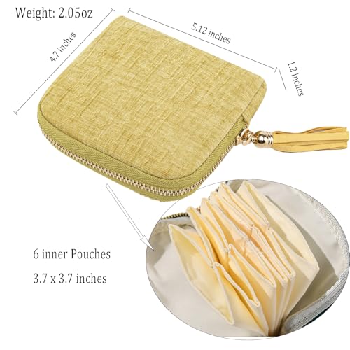 Women's Coin Purses Velvet Mini Travel Jewelry Case Bag with Tassel - color: A-Lemon Yellow