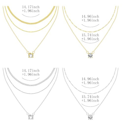 NEWITIN 6 Pieces Pendant Layered Necklaces for Women Gold Necklace Set | Hypoallergenic, Gold Plated, Cubic Zirconia, Cuban Link, Snake Chain, Stackable Chains Choker, Layering Necklace, Women Gifts - color: Gold Silver Fashion