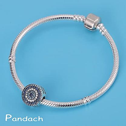 Pandach 925 Sterling Silver Charms Beads for Bracelets and Necklaces Butterfly and Headphones Pendants Clover Charms Jewelry Gift for Women - style: Classic Blue Eye