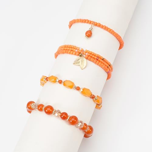Boho Wooden Beads Bracelets Bohemian Bracelet Stack for Men Women Wood Beaded Bracelet Set - color: L