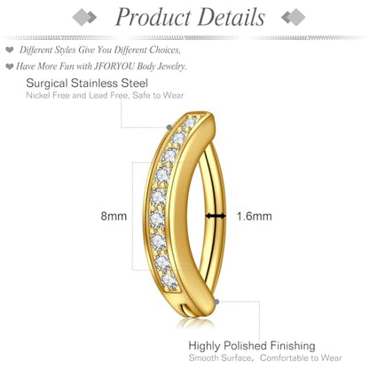 1/4 Inch Short Belly Button Rings 14G 6mm Stainless Steel Short Belly Navel Button Rings for Women Men - color: Silver & Gold clicker -4PCS