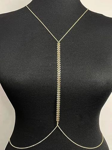 Gold Chain Belt - Fashion Waist Chain Belt with Moon, Butterfly Rhinestone & Layered Design - color: C1- Back chain - gold
