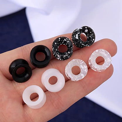 OUFER 8PCS Silicone Ear Gauges Flexible Ear Tunnels Plugs Stretchers Expander Double Flared Flesh Ear Piercing Jewelry for Women Men - color: 0g(8mm)
