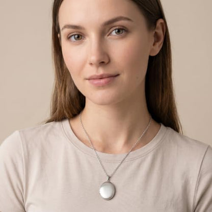 PHOCKSIN Personalized Locket Necklace for Women Photo Necklace with Customized Picture Birth Flower Birthstone Customizable Birthday Gifts - color: #11-Oval Silver
