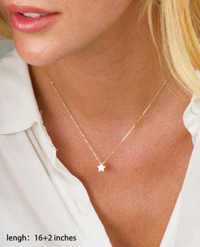 Turandoss Gold Layered Necklaces for Women - 14K Gold Plated Handmade Multilayer Bar Pearls Coin Disc Moon Butterfly Medallion Adjustable Dainty Layered Choker Necklaces for Women Jewelry - style: 4PCS - Star&Bar&Sun&Bar
