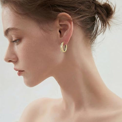 14K Gold Earrings for Women Gold Filigree/Celtic Huggie Earrings Jewelry Easter Mothers Day Gifts for Mom Girlfriend - style: Filigree-D