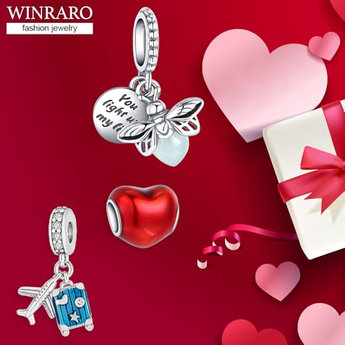 10 Pack Silver Bead Charms Compatible with Charms Bracelet Necklace, Silver Charms for Bracelets for Women, the Pendant Dangle Beads with Cubic Zirconias Are the Perfect Jewelry Gift for Women, Ideal for Christmas, Birthdays, Mother's Day, and Valentine's