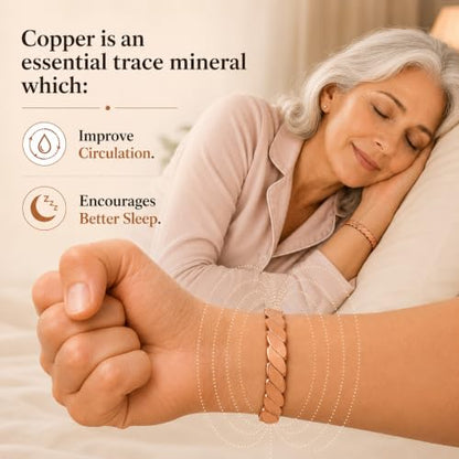 Touchstone Copper Handcrafted Beautiful Braided Magnetic Hand Forged With Solid And High Gauge Braided Pattern Minimalistic Elegance Pure Copper Bracelet In Natural Tone. - style: Braided 10