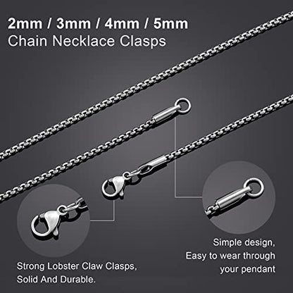 Mens Chain Necklaces, Stainless Steel Rolo Chain Necklace for Men & Women - color: Silver 2mm