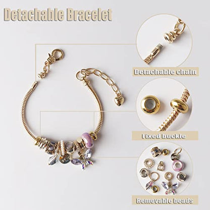 DS Charm Bracelets for teen girls exquisite cute cartoon friendship bracelet Gold Stainless Steel Bangle birthday Gift box Adjustable little girls kids jewelry holiday gifts - style: GOLD-2