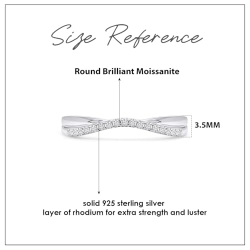 Twisted Contour Enhancer Wedding Band Ring for Women,0.10 CT | Metal: 10K Gold; 14K Gold; Sterling Silver|Stone: Natural Diamond Accent; Moissanite - color: 925 White Gold, size: 11