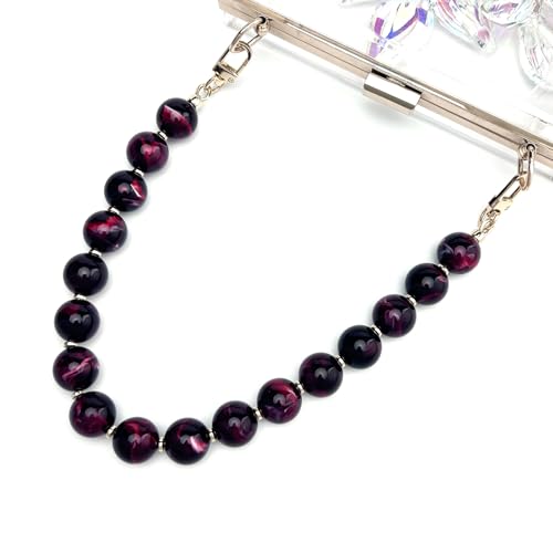 AUMEY Handbag Chain Straps Acrylic Purse Chain Strap Fashionable Replacement Purse Clutches Handles for Purse Handbags DIY (YZL01-Red) - color: Yzl01-red