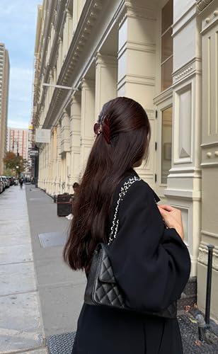 Luxury Burgundy Claw Clip for Women | Our Large 4 Inch Hair Clip Creates Beautiful Half Ups, Secure Updos & Chic Daily Styles | Premium Acetate Claw with Secure Hold & Snag Free Teeth for Easy Styling - color: Burgundy