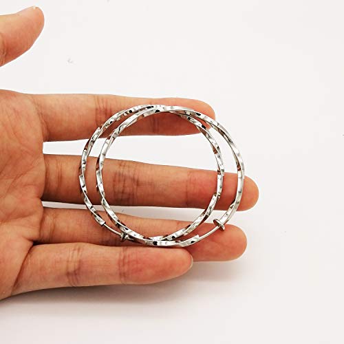 LAXPICOL Twisted Clip On Earrings 4PCS Different Color Gold Silver Black Rose 1.18IN .57IN .96IN .36IN Hoop Earrings Clip On Earrings for Women No Piercing - color: 1.96in