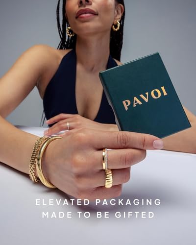 PAVOI Waterproof Chain Necklace for Women, 14K Gold Plated Layering Chains | Flat Curb, Herringbone, Snake, Rope, Figaro, Cuban Link & Paperclip Chain Necklaces, Stainless Steel Fashion Jewelry - color: Yellow Gold