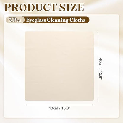 PATIKIL 3Pcs Soft Eyeglass Cloths, 15.8 x 15.8 Electronics Microfiber Cleaning Cloths Eyeglass Cleaning Fabric for Lens Wipes Glasses Cleaner Jewelry LCD Screens Cameras, Beige - color: Beige