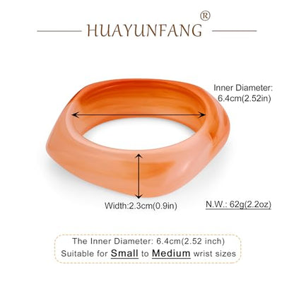 Chunky Acrylic Bangles Bracelets For Women Geometric Acrylic Resin Acetate Mottled Wide Bangle Bracelet Statement Colorful Bangles for Party - color: 04-pink bangle