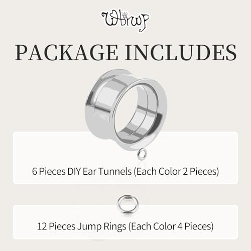 WBRWP 6pcs Ear Gauges Tunnels Plugs: DIY Ear Tunnles Piercing Expander Stainless Steel Double Flared Screw Gauges - color: 3 Color Set--Style 1