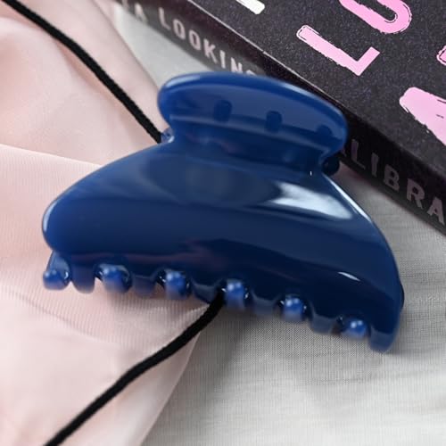 Handmade Celluloid Acetate French Design Barrettes Tortoise Shell Claws Hair Claw Luxury Fashion Accessories Hair Clip for Women (dark blue) - color: dark blue