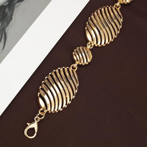 ILuvatar Western Metal Concho Belt for Women Cowgirl Waist Chain for Women Dress Pants Adjustable - color: Gold-s87