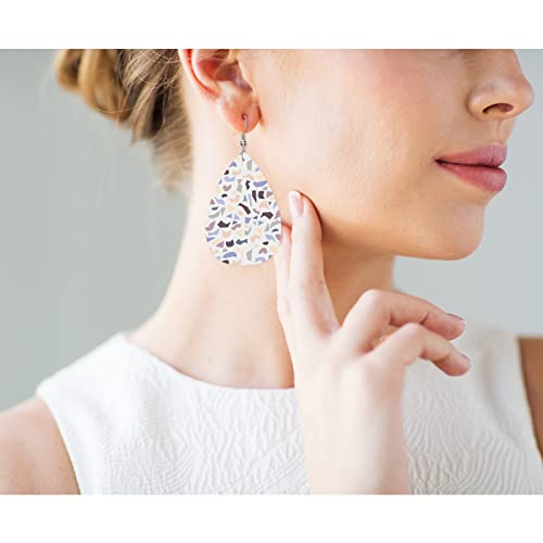 Marble Texture Leather Earrings For Women Abstract Purple Marble Stone Lightweight Water Drop Earrings Fashion Jewelry Teardrop Earrings For Friends - color: Marble Texture