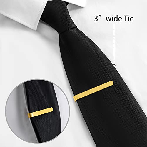 2.2/2.5 Inch Tie Clips for Men in Gift Box, Tie Bar Clip Set for Mens Regular Tie or Traditional Tie, Birthday Anniversary Christmas Gift - size: 2.2 Inch, style: 1PCS-Gold Brushed