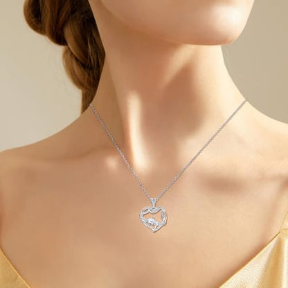 Sterling Silver Pendant Necklace Charms Hypoallergenic Fashion Jewelry Dainty Valentines Day Birthday Gift for Women - style: CZ Love Heart