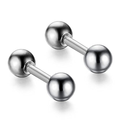 Tanyoyo 4mm Surgical Stainless Steel Ear Piercing Studs Earrings sets 5-6 Pair Mixed Colors High Polished 16G ¡­ - style: 5 Color