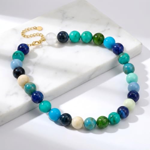 Chunky Beaded Necklace for Women, Colorful Trendy Statement Summer Jewelry Gift - color: necklace-2